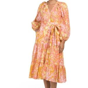 Kobi HALPERIN Jemma Print CORAL MULTI WOMAN Dress SIZE US XL NEW